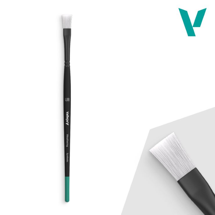 Vallejo Weathering Flat Large (8) Synthetic Brush