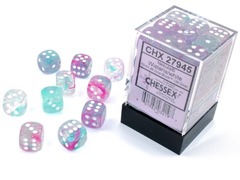 Nebula: 12mm d6 Wisteria/white Luminary Dice Block (36 dice)