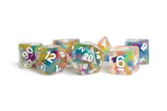 Color Spray Semi Sharp Edge Resin Poly Dice Set