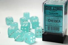 Frosted: 16mm D6 Teal/White Block (12)