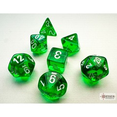 Chessex Translucent Mini 7 Die Set Green/White