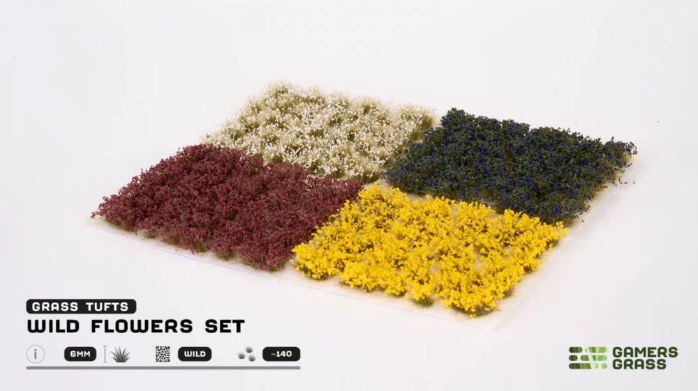 6mm Wild Flowers Tuft Set (140) (Self Adhesive)