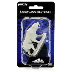 WizKids Deep Cuts Unpainted Miniatures: W14 Saber-Toothed Tiger