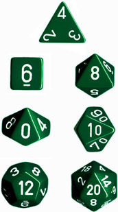 Chessex: Opaque Green 7-Die Set