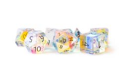 Engraved Rainbow Prism Glass: Full-Sized 16mm Polyhedral Dice Set