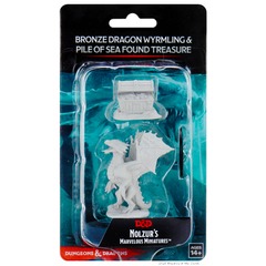 Dungeons & Dragons: Nolzur's Marvelous Unpainted Miniatures - W13 Bronze Dragon Wyrmling & Pile of Sea found Treasure
