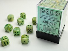 12mm D6 Marble Green/Dark Green (36)
