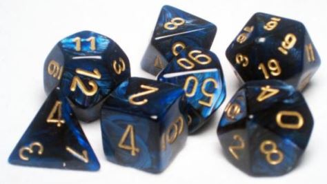 Chessex: Scarab Royal Blue/Gold 7-Die Set