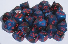 Chessex: Gem Black Starlight / Red 7-Die Set