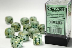 16mm D6 Marble Green/Dark Green (12)
