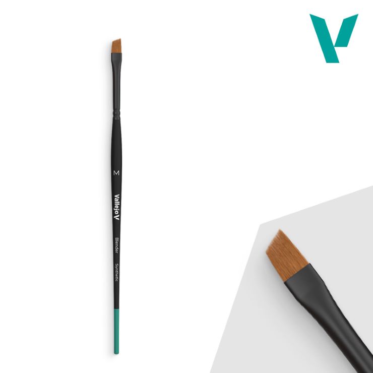Vallejo Blender Flat Angled Medium Synthetic Brush