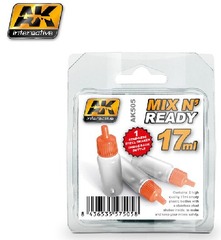 AK Interactive Mix N' Ready 17ml Empty Bottles w/Stainless Steel Shaker Ball (6/Pk)