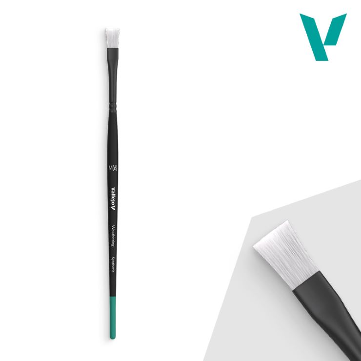 Vallejo Weathering Flat Medium (6) Synthetic Brush