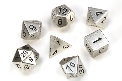 Chessex Metal: Poly Silver (7)
