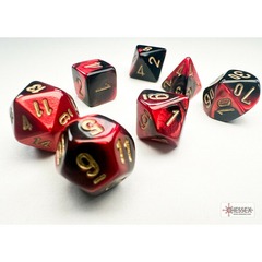 Chessex Gemini Mini 7 Die Set Black-Red/Gold