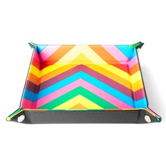 Velvet Dice Tray With Leather Backing - Rainbow