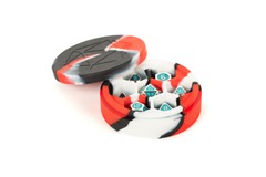 Silicone Round Dice Case - Red/Black/White
