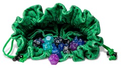 Dragon Storm Velvet Compartment Dice Bag: Green Dragon Scales