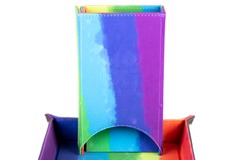 Fold Up Dice Tower - Rainbow Watercolor