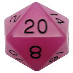 Glow in the Dark Purple 35mm Mega Acrylic d20 Dice