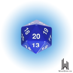 COUNTDOWN D20 BLUE WHITE 55mm w/Card