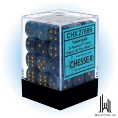 Phantom - 12mm d6 Dice Block - Teal / Gold