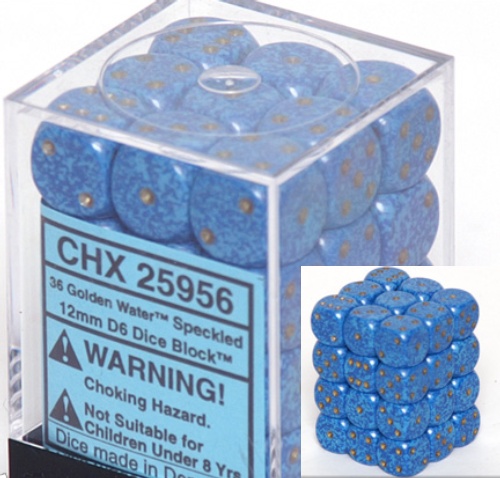 Speckled - 12mm Dice Block - Water