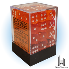 Translucent - 12mm Dice Block - Orange / white