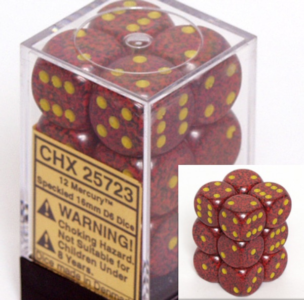 Speckled - 16mm Dice Block - Mercury