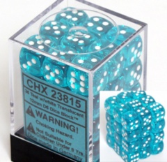 Translucent - 12mm Dice Block - Teal / white