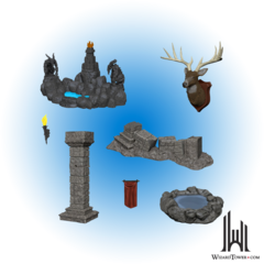 Pathfinder Deep Cuts Unpainted Miniatures: Pools and Pillars