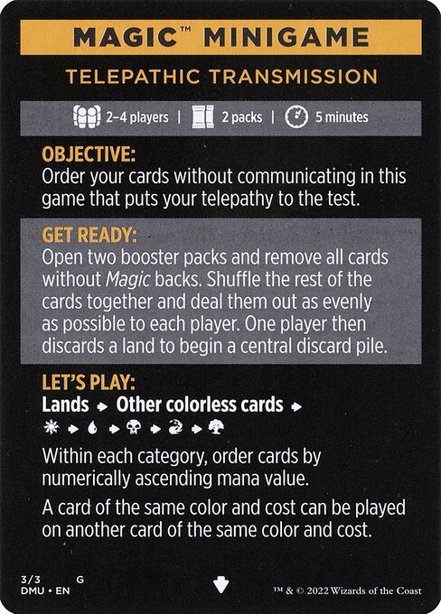 Magic Minigame: Telepathic Transmission