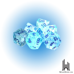 Borealis - Polyhedral 7-Die Set - Icicle / Light Blue Luminary