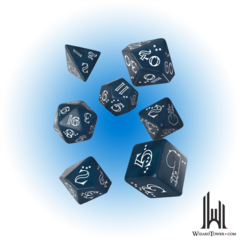 SHIMMERING LLAMA BLUE AND WHITE DICE SET