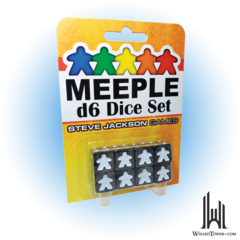 MEEPLE D6 DICE SET BLACK - 8CT