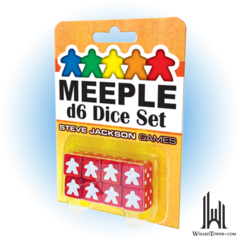 MEEPLE D6 DICE SET RED - 8CT