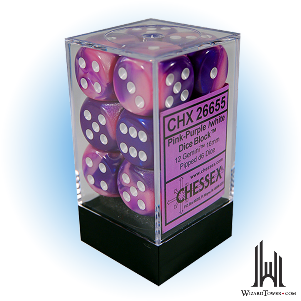 Festive - 16mm d6 Dice Block - Violet / White