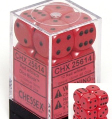 Opaque - 16mm Dice Block - Red / black