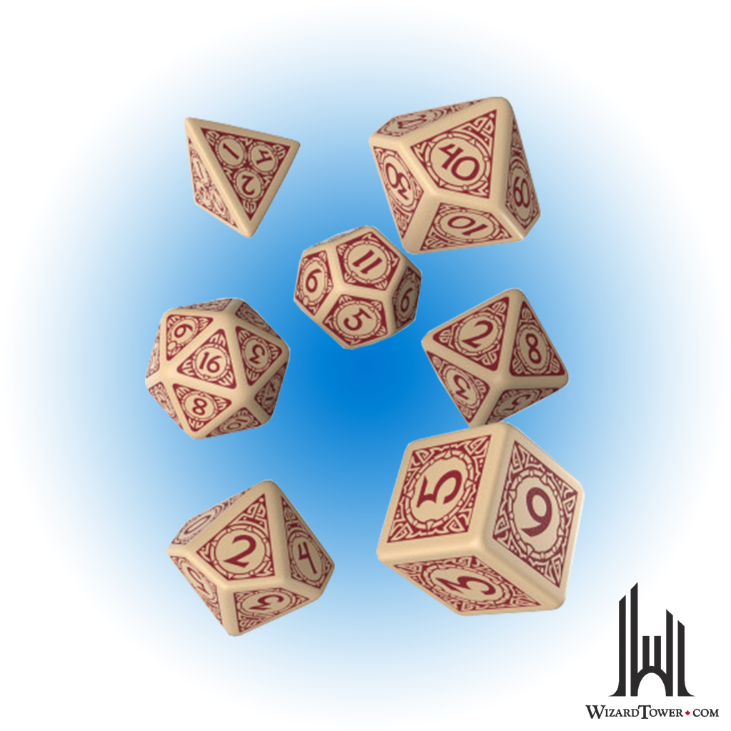 Viking Dice Set: Beige / Burgundy