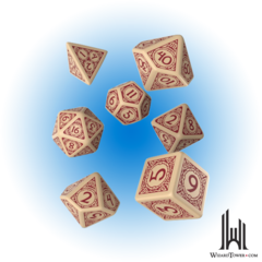 Viking Dice Set: Beige / Burgundy