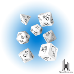 SHIMMERING LLAMA WHITE AND BLACK DICE SET