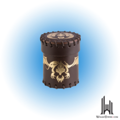 Leather Dice Cup: Flying Dragon Brown / Golden