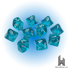 Translucent: Polyhedral Ten d10 Set Teal/White