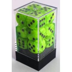 Vortex - 16mm d6 Dice Block - Bright Green / black