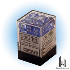 Nebula - 12mm d6 Dice Block - Dark Blue / white