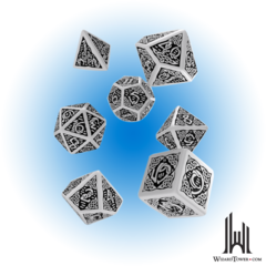 CELTIC 3D BLACK AND WHITE DICE SET