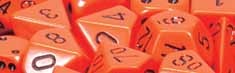 Opaque - Polyhedral 7-Die Set - Orange / black