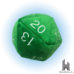 Jumbo D20 Plush Dice Green / White