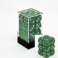 Opaque - 16mm Dice Block - Green / white