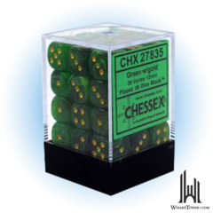 Vortex - 12mm d6 Dice Block - Green / gold